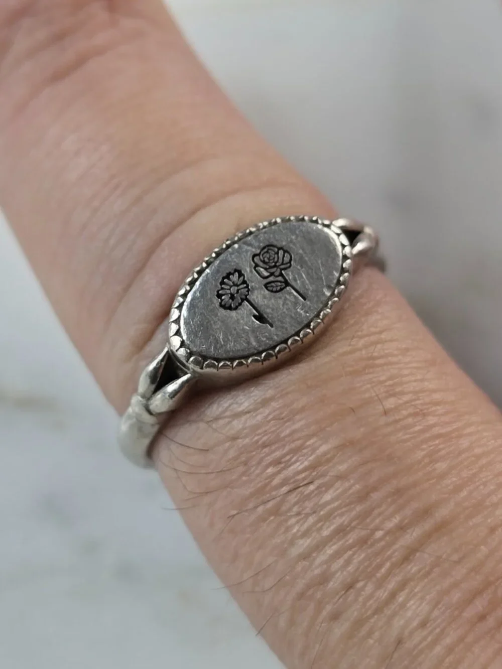 Womens Vintage Estate Sterling Silver Modernist Floral Ring 3.0 E4138